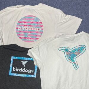 Birddogs Mens Graphic T-Shirt Bundle 3 Pack White Grey Size Large Cotton Spandex